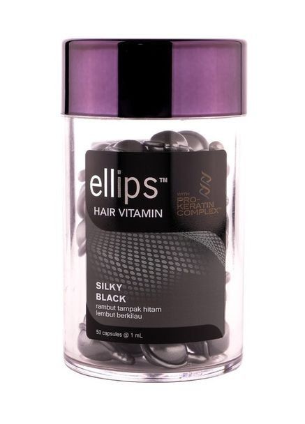 Витамины для волос Hair Vitamin Silky Black With Pro-Keratin Complex "Шелковая ночь" 50 х 1 мл Ellips (324231385)