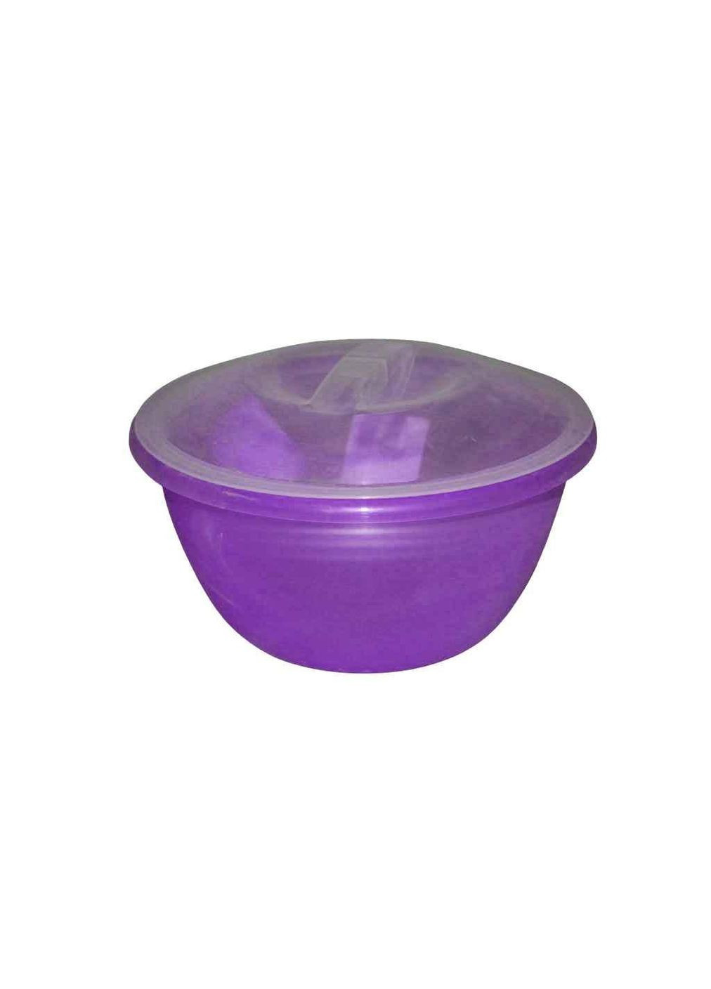 Миска пл. 4л з кришкою прозора бузкова ТМ МЕД (304760695)