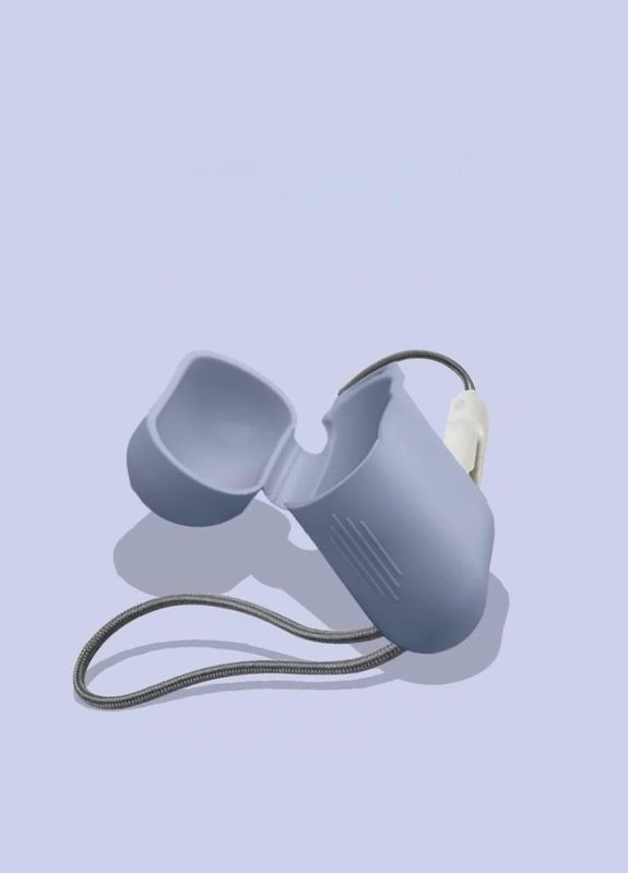 Чохол для навушників Попелясто Із карабіном No Brand Airpods 1/2 (326803424)