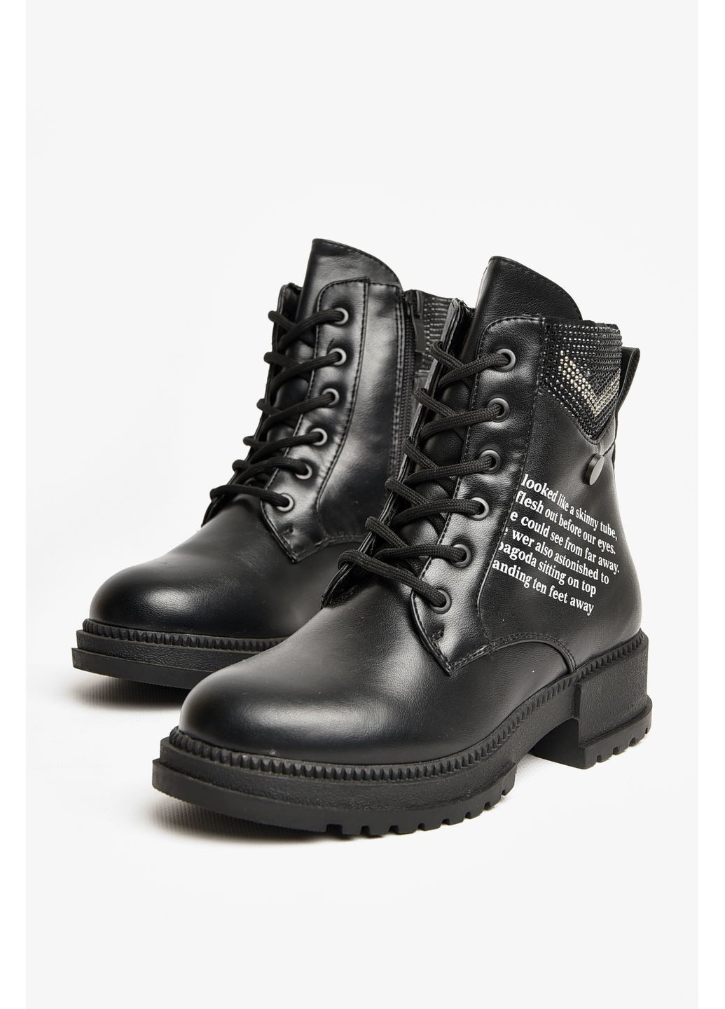 Черные кэжуал осенние ботинки детские демисезонные черного цвета Let's Shop