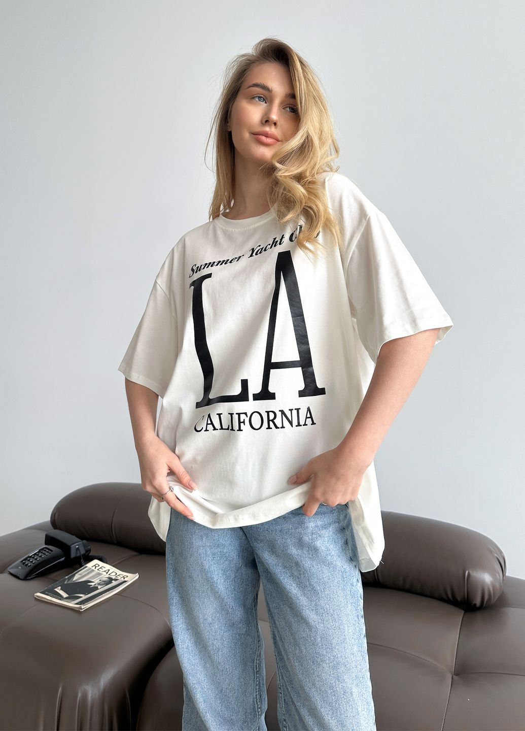 Оверсайз футболка женская LA No Brand - (322786630)