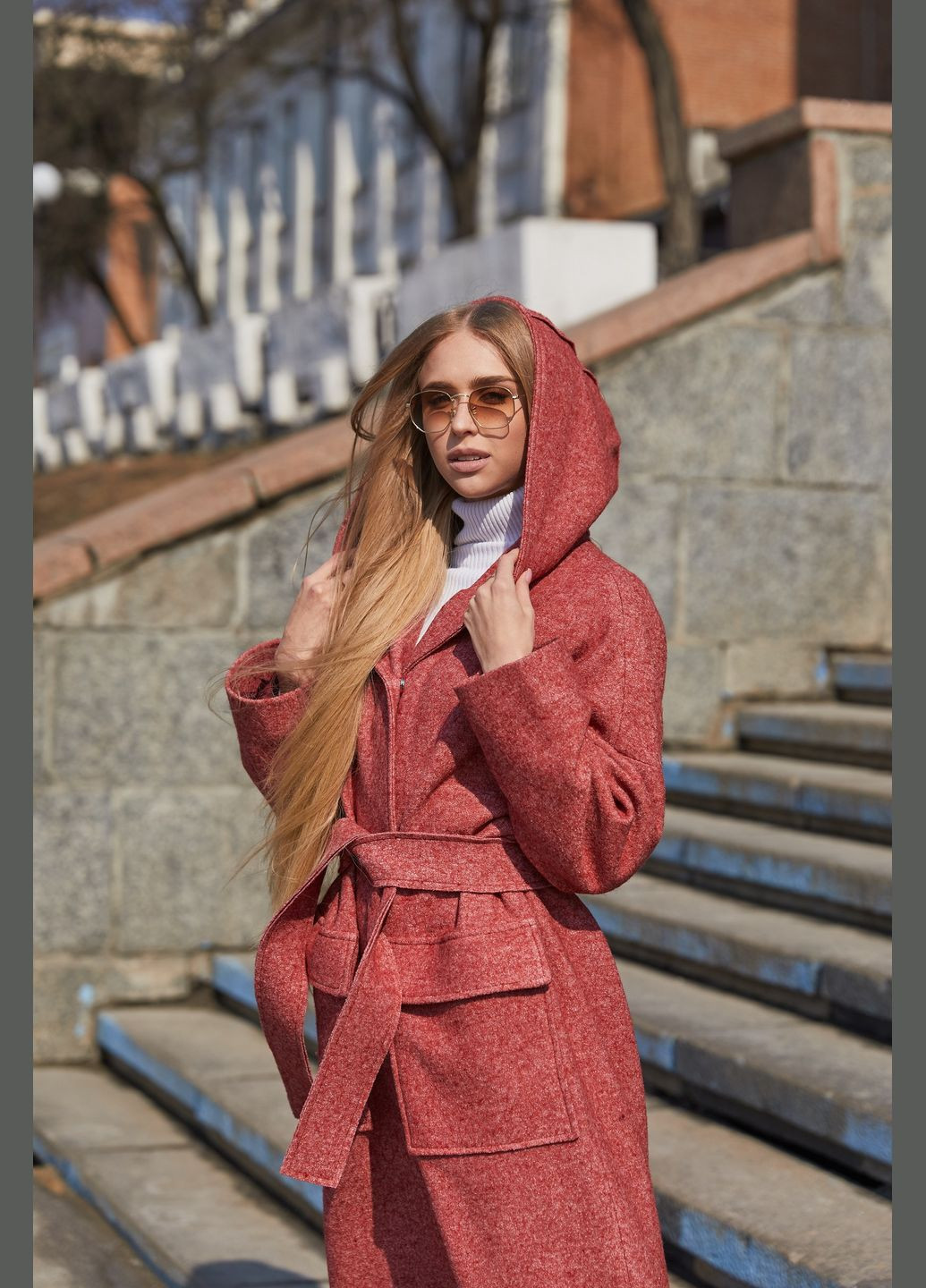 Красное демисезонное Пальто MN