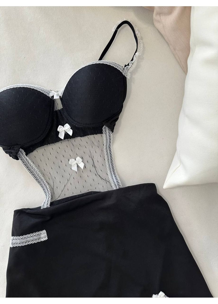 Чорний демісезонний жіночий рольовий костюм | чорна спокуса Vital-Textile 130/44