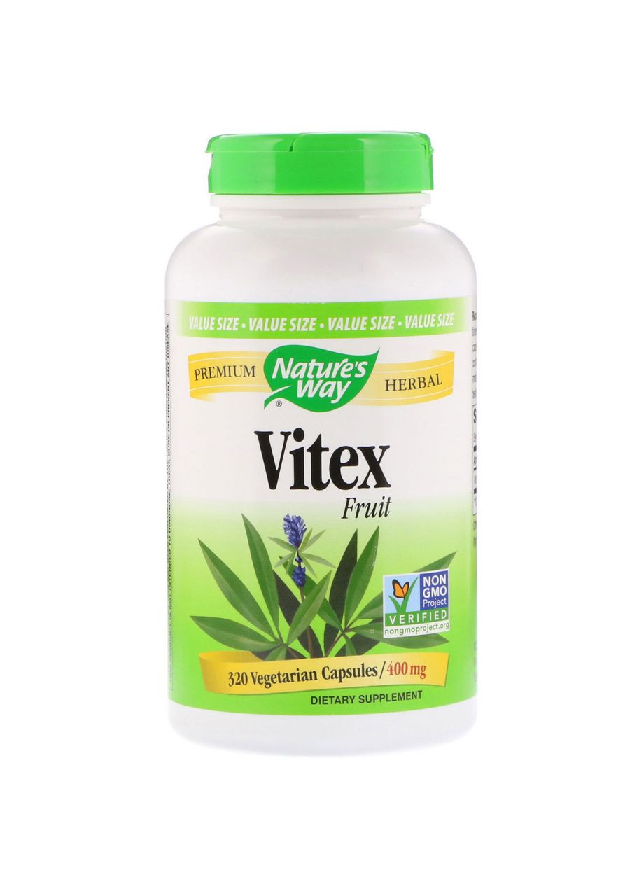 Плоди вітексу, фітодобавка при ПМС, Vitex,, 400 мг, 320 веганських капсул Nature's Way (366734385)