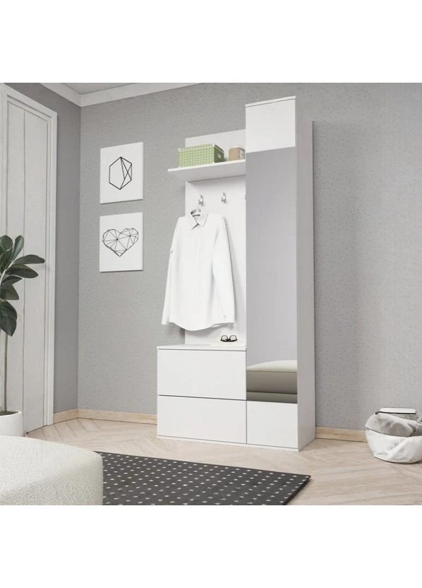 Передпокій з дзеркалом Грін / Green 3-дверний Білий (PFH-091310) Perfect Home (401004493)