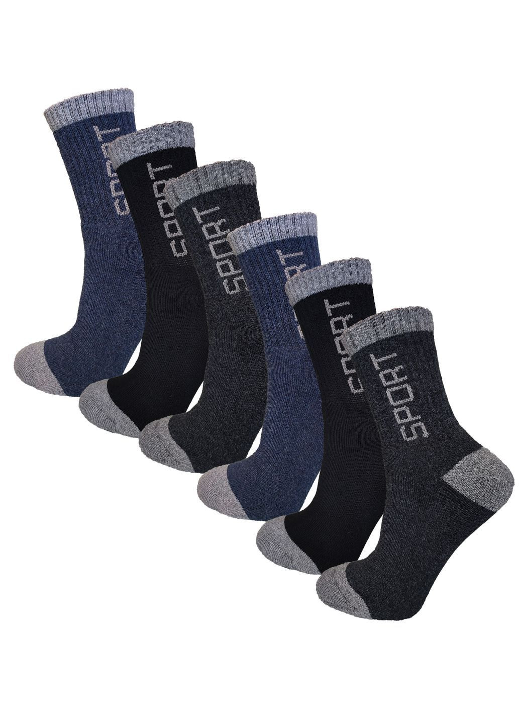 Комбинированные носки детские махровые тёплые 6 пар житомир (136) Lomani надписи зима (366079893)