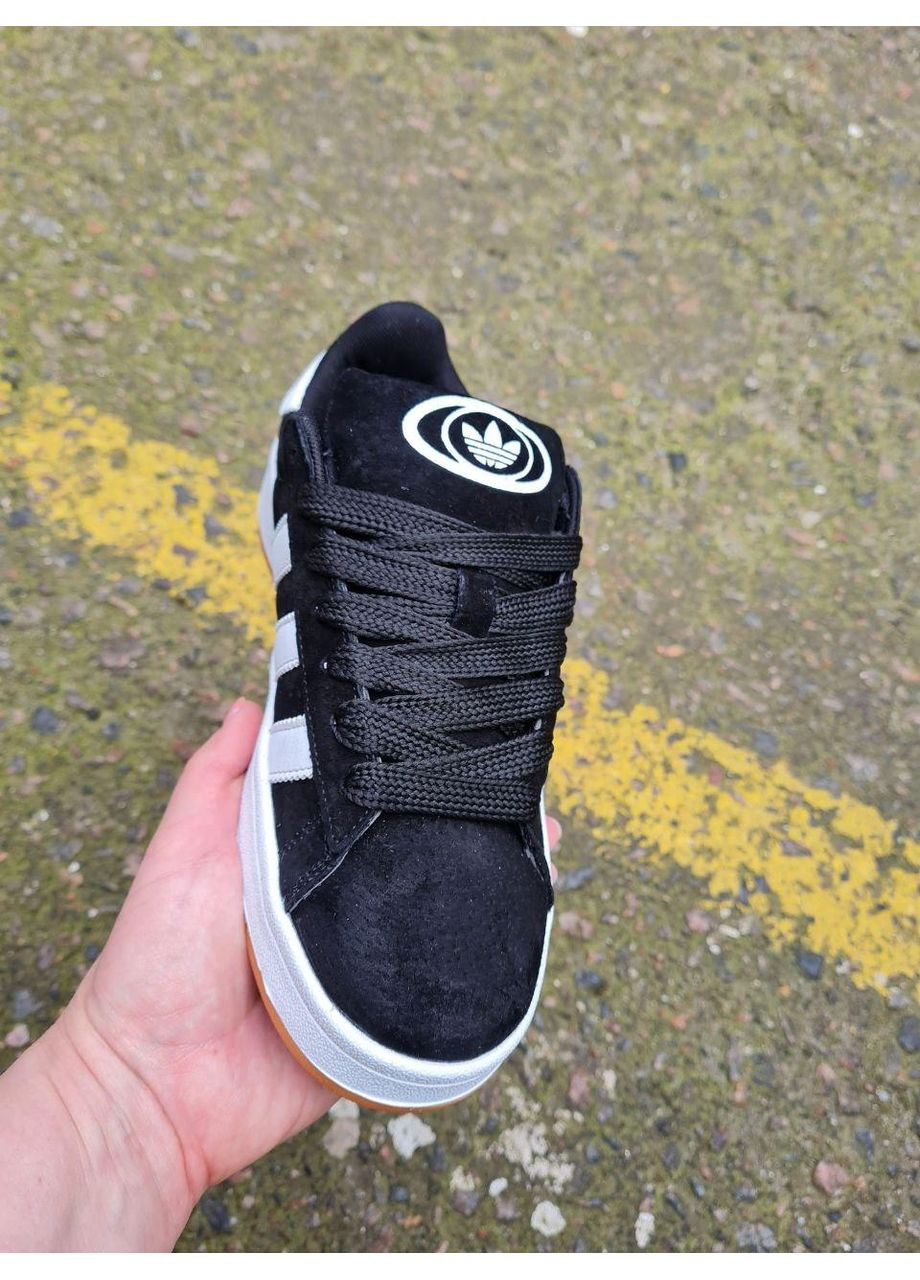 КРОССОВКИ ЖЕНСКИЕ ADIDAS CAMPUS 00S BLACK WHITE BROWN АДИДАС КАМПУС No Brand чёрные демисезоны (368861853)