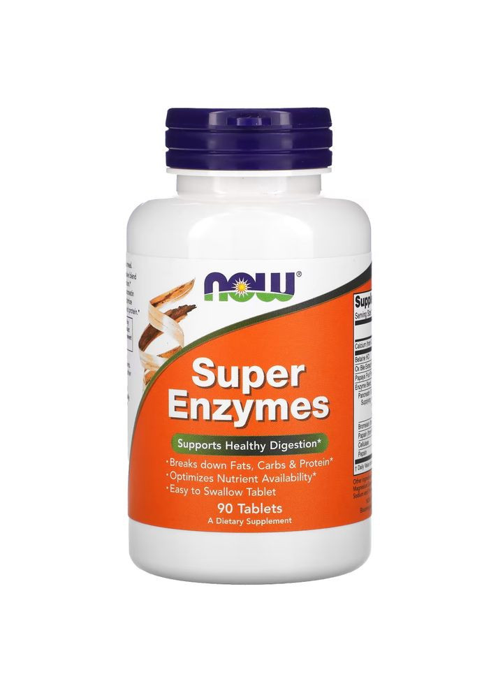 Натуральная добавка Super Enzymes, 90 таблеток Now (324422356)