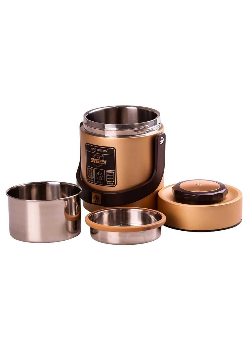 Термос для еды с 2 контейнерами из нержавеющей стали на 1.5 литра золото HP156GL Yiwu (370801383)