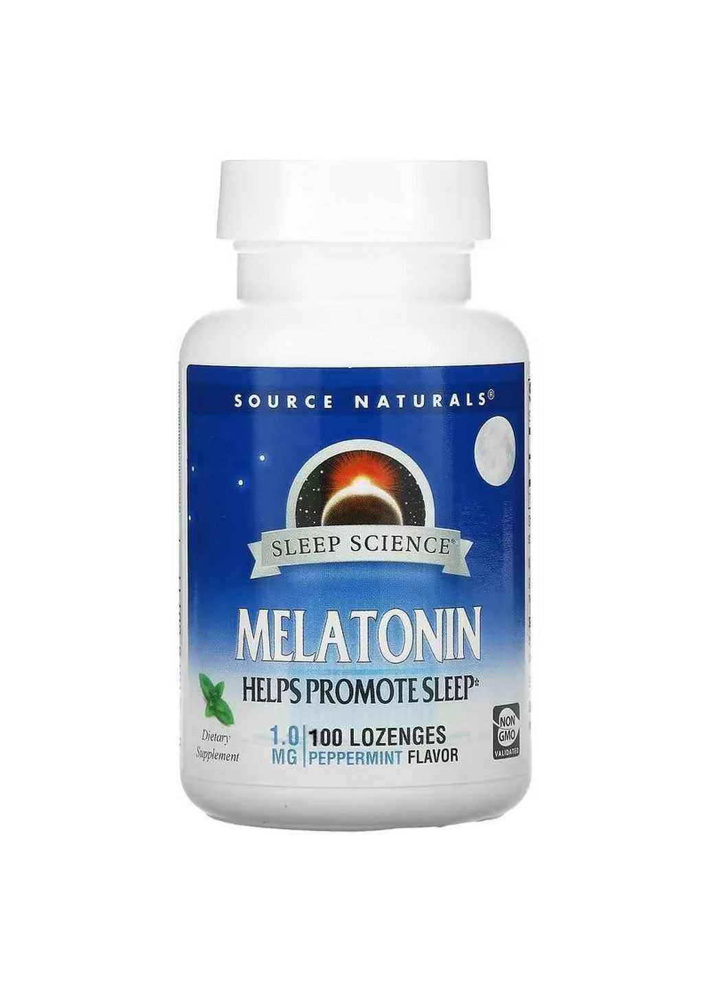 Натуральна добавка Melatonin 1mg Sleep Science, 100 льодяників М'ята Source Naturals (293418027)