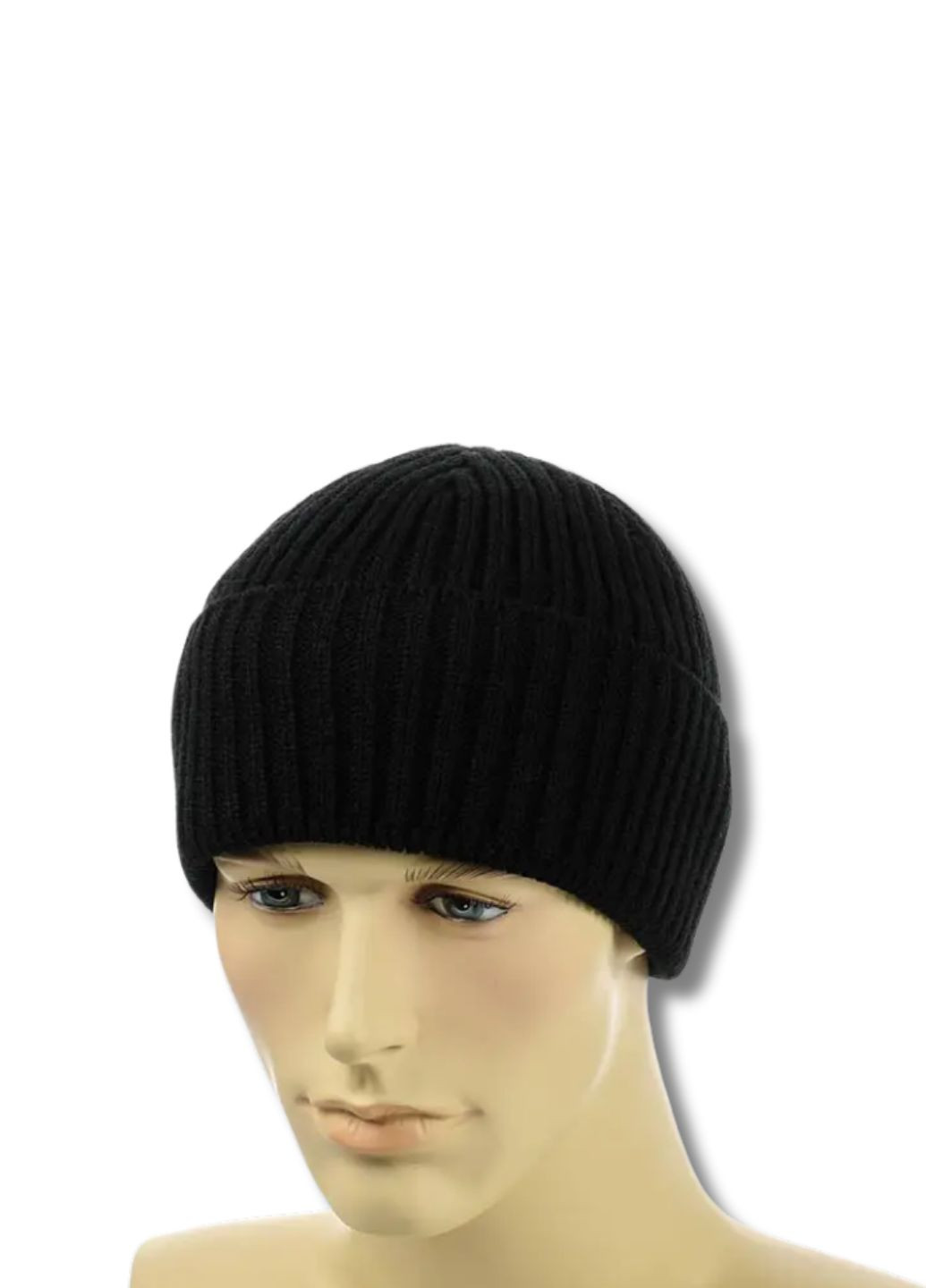 Классическая зимняя мужская шапка 1х1 No Brand Чоловіча зимова шапка (362556511)