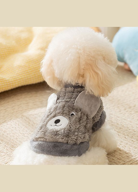Свитер для собак и кошек Lesko 2410SXMJ0231 Gray M утепленный с ушками 2шт Hippie dog (356500366)