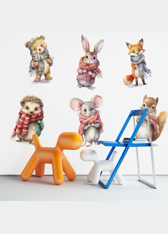 Вінілова інтер'єрна на стіну, шпалери та інші поверхні "Звірятка. Звірі. Тварини" Кавун наклейка (316189960)