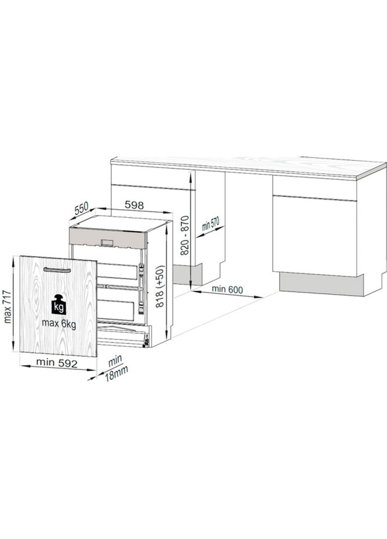 Встраиваемая посудомоечная машина DIN 34322 BEKO