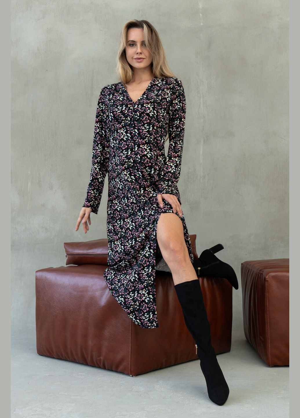 Розовое кэжуал платье ри мары ингрид вл 2121 с пышной юбкой, а-силуэт RiMari