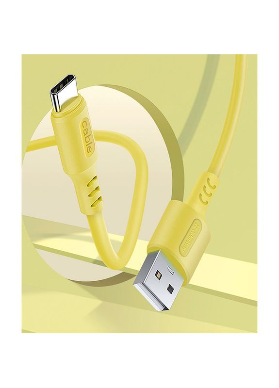 Кабель USB - USB Type-C (soft silicone) 2.4а 1 м Yellow (CW-CBUC043-Y) Colorway (322915348)