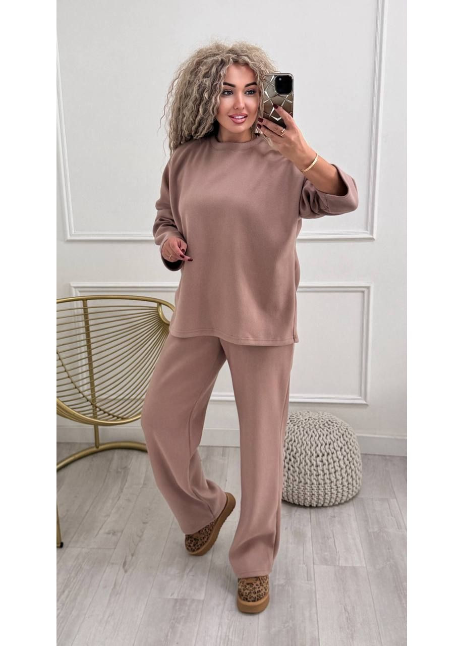 Костюм 397 двойная Ангора Арктика свитер оверсайз и брюки клеш Україна (370169370)