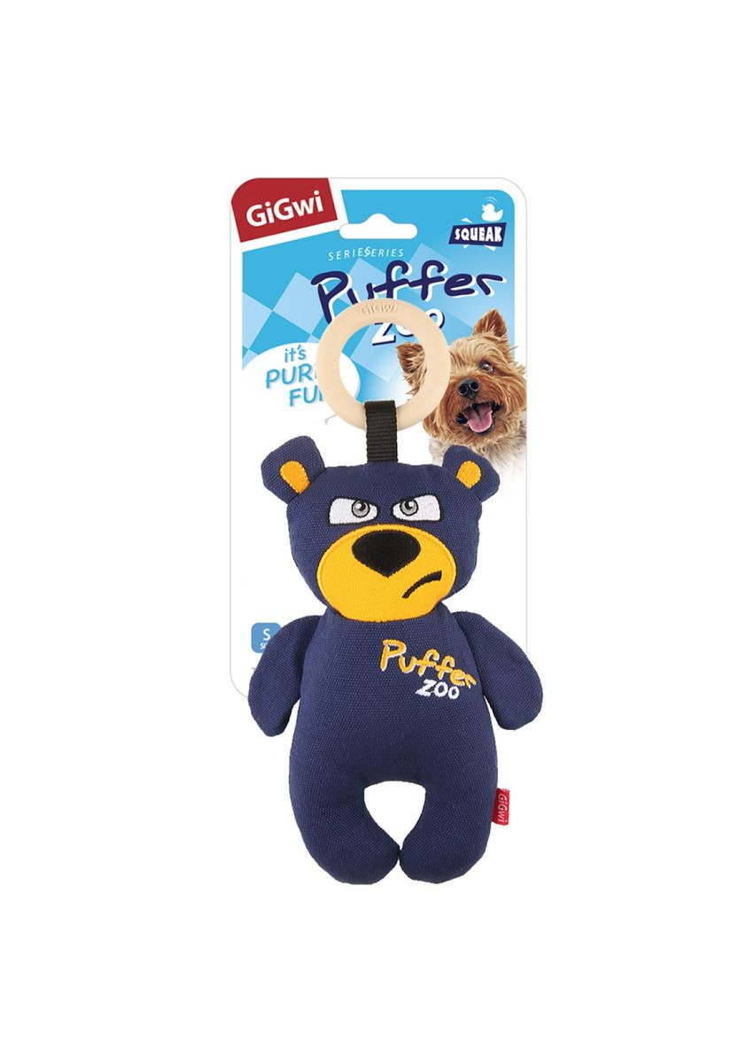 Іграшка для собак Ведмідь з пискавкою Basic 26 см Чорний (75500) GiGwi (279569743)