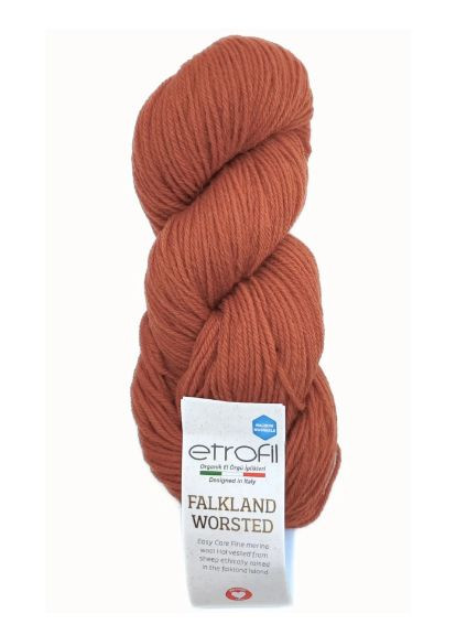 Мериносова пряжа Falkland Worsted № 72075 терракот нитки для в"язання Форкленд Ворстед Etrofil (366394447)