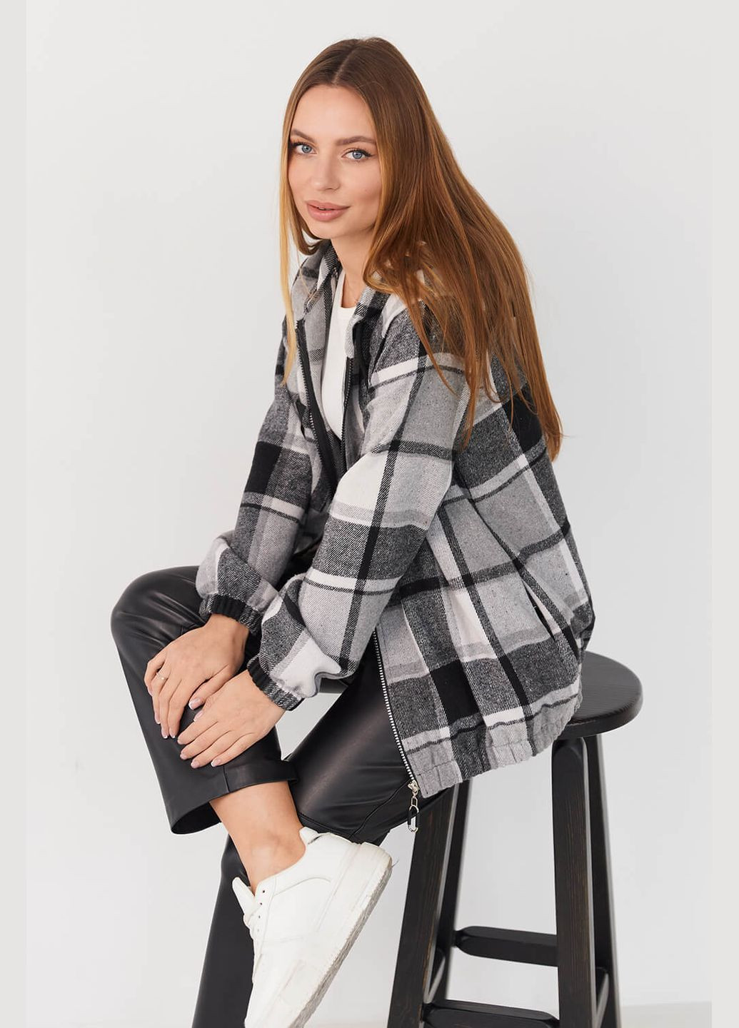 Сіра демісезонна бомбер-сорочка ніла MioRichi