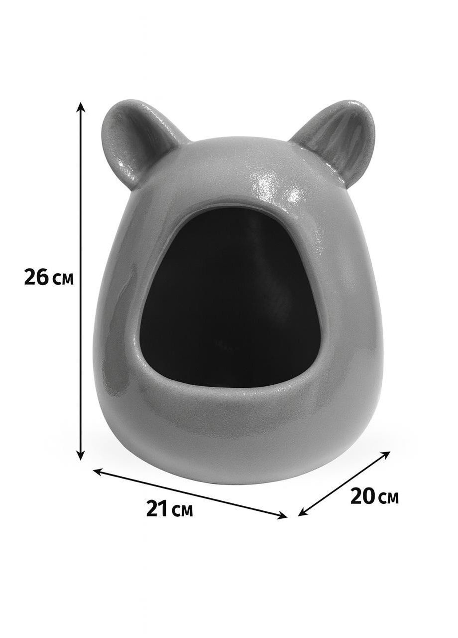 Купалка керамическая для хомяков ручной работы с ушками розовая Г:20 см х Ш:21 см х В:26 см Mazceramics (363452561)