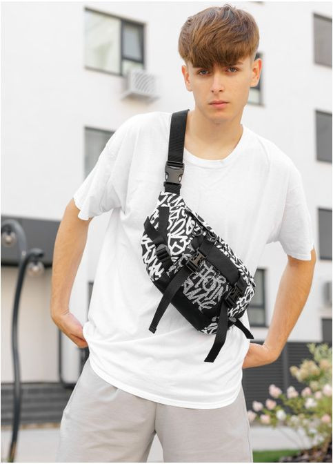 Большая тканевая мужская поясная сумка бананка принт Graphity (880038721) Sambag (360965786)