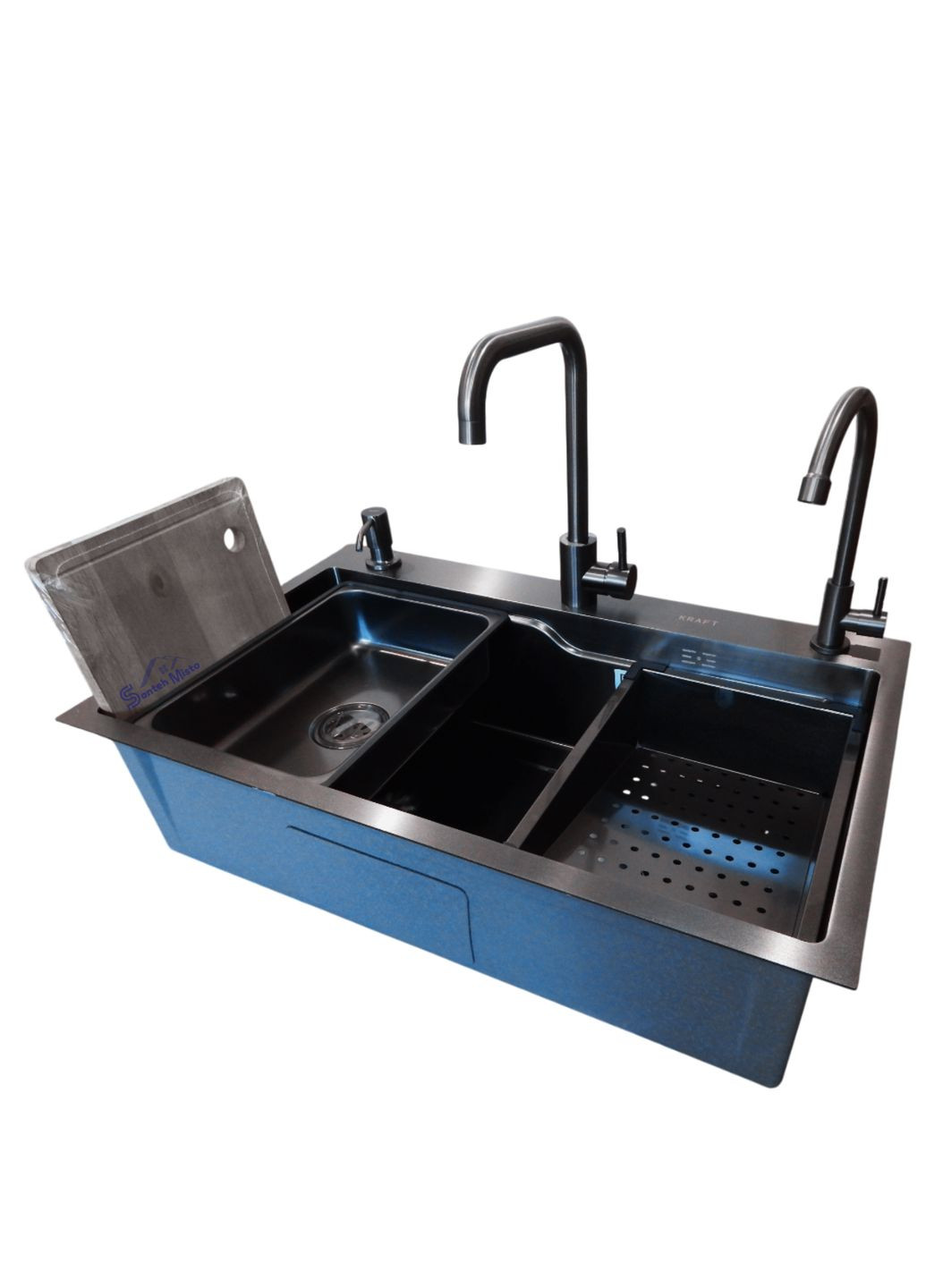 Комплект кухонної мийки HM 7546 NANO BLACK Kraft (349512657)