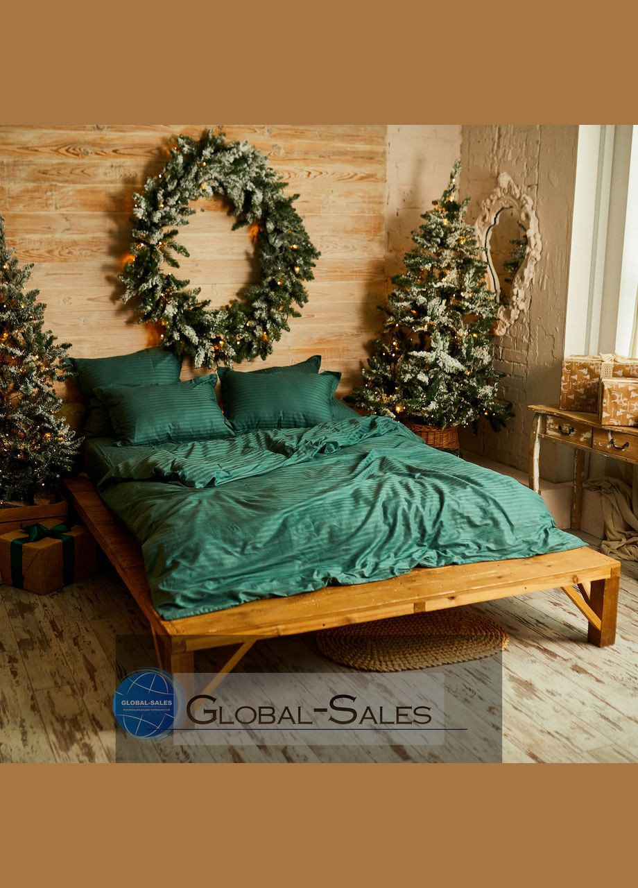 Двуспальная страйп-сатин постельное белье Хвоя 180*220см Calipso (316633096)