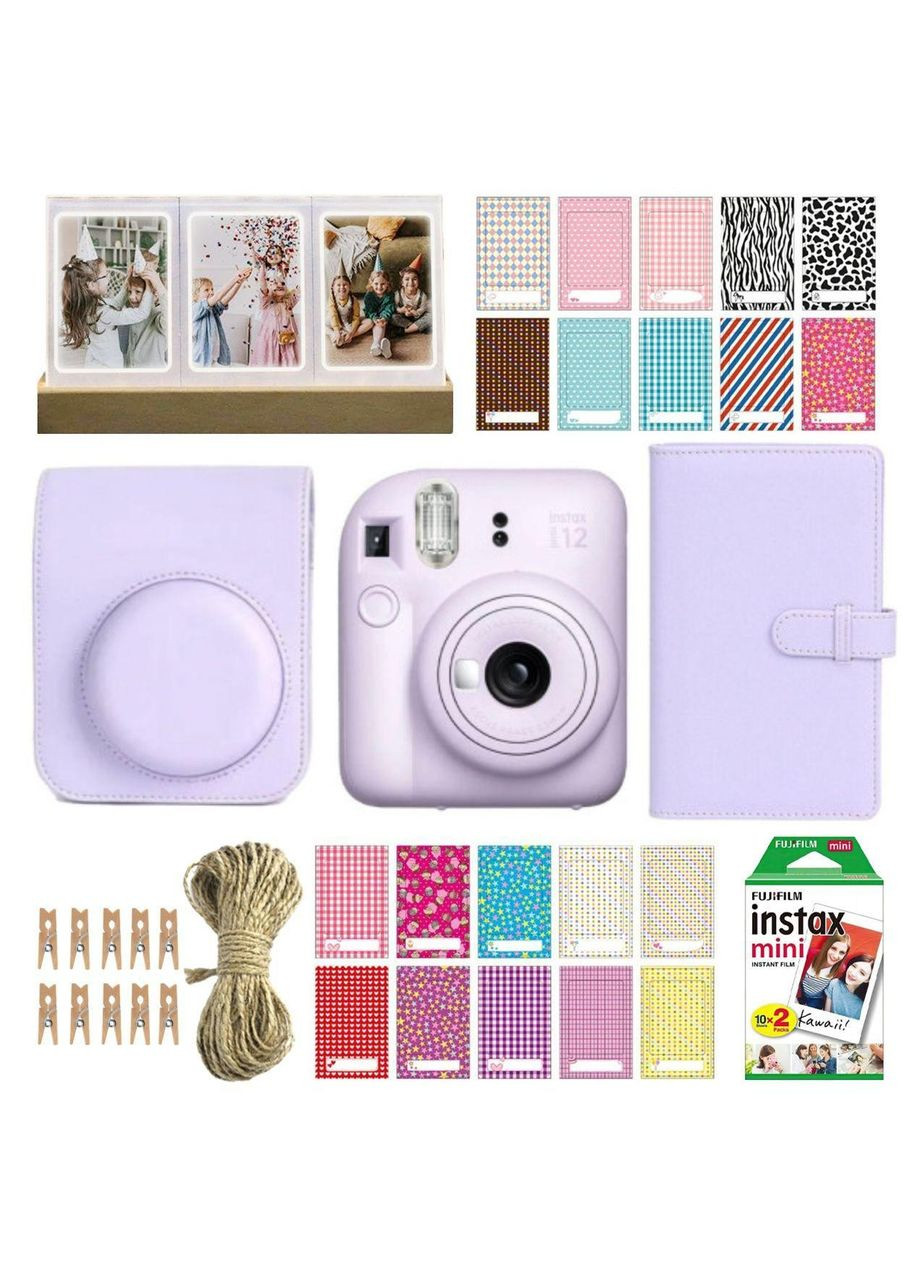 Набір камера миттєвого друку Instax Mini 12 + чохол + фотоплівка 20 шт + фотоальбом 108 + Fujifilm (365721972)