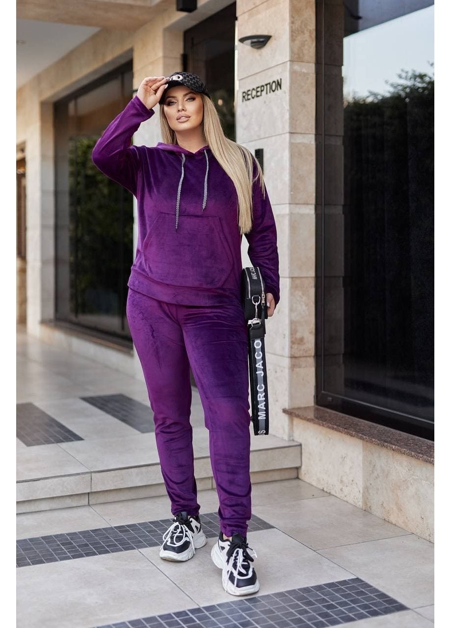 Женский велюровый костюм цвет фиолетовый New Trend (304647092)