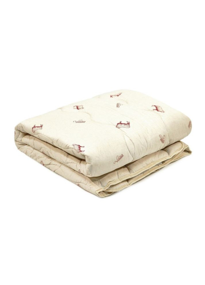 Ковдра двоспальна вовняна Premium Light 21387 170x210 см бежева Viluta (365964911)