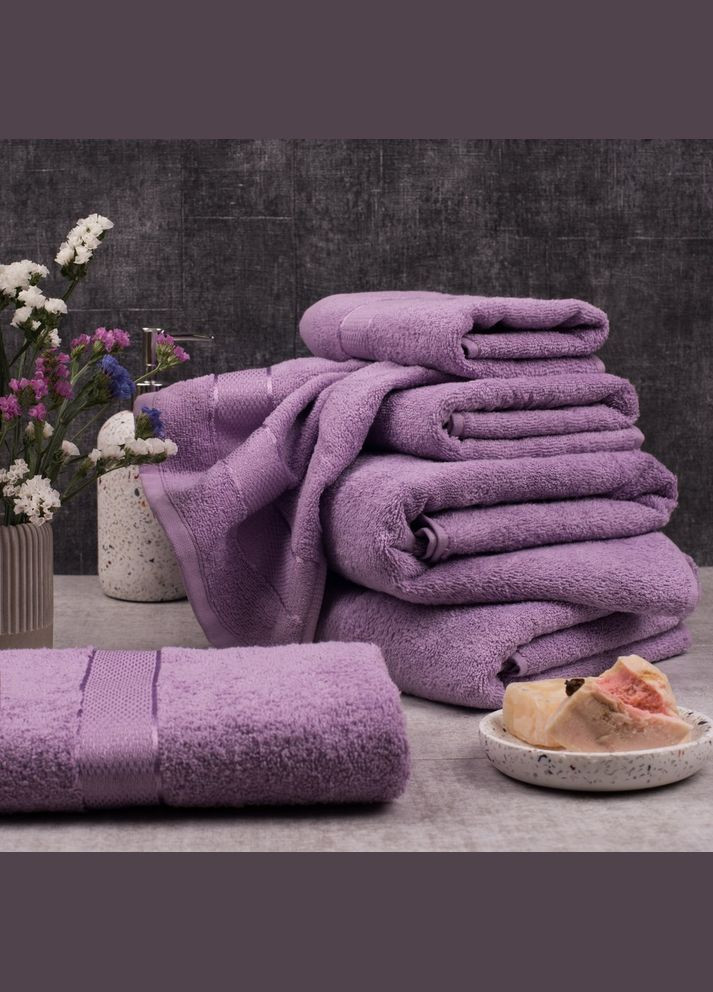 Aisha Home Textile рушник махровий aisha - royal ліловий 100*150 (400 г/м2) фіолетовий виробництво -