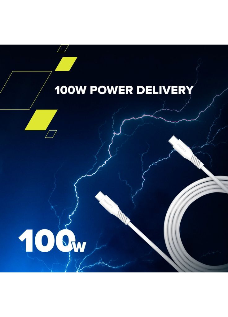 Дата кабель (m455400) Canyon USB-C to USB-C 1.2m CC100SC 100W White (367070298)