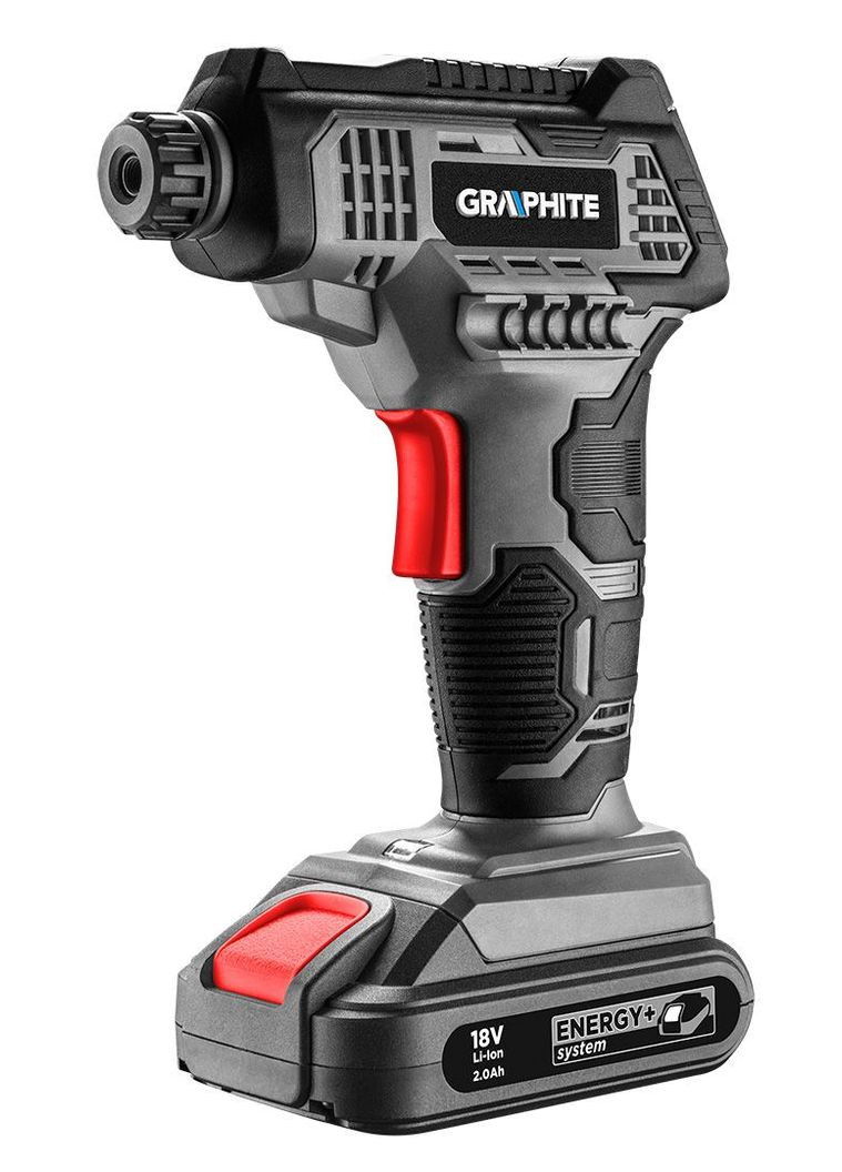 Компресор автомобільний акумуляторний Energy+ 18В 7бар 0.73кг без АКБ та ЗП Graphite (330030394)