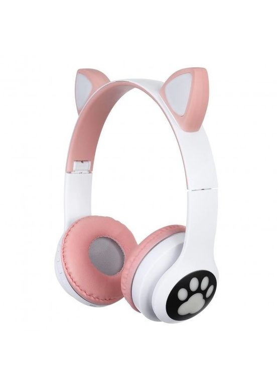 Навушники бездротові Cat Ear VZV-23M Bluetooth з RGB підсвіткою і котячими вушками Рожеві No Brand (278769742)
