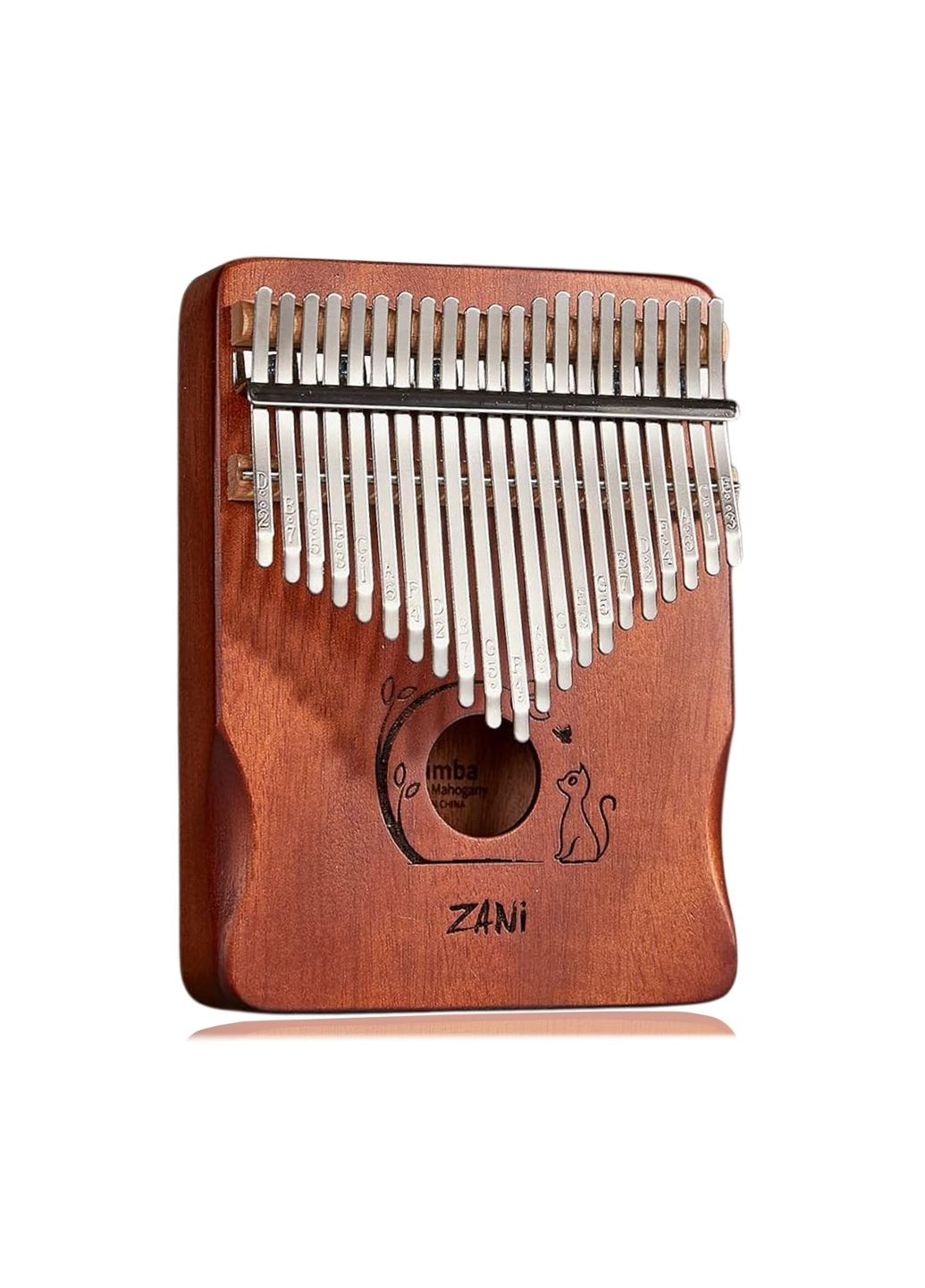 Музыкальный инструмент Калимба (мбира) 21 нота пальчиковое пианино ручной работы из дерева Темно коричневый No Brand (347590518)