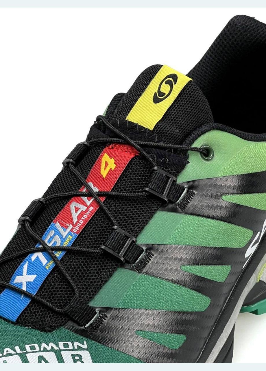Комбіновані Осінні кросівки чоловічі salomon No Brand XT-4 Carbon Black Green Silver