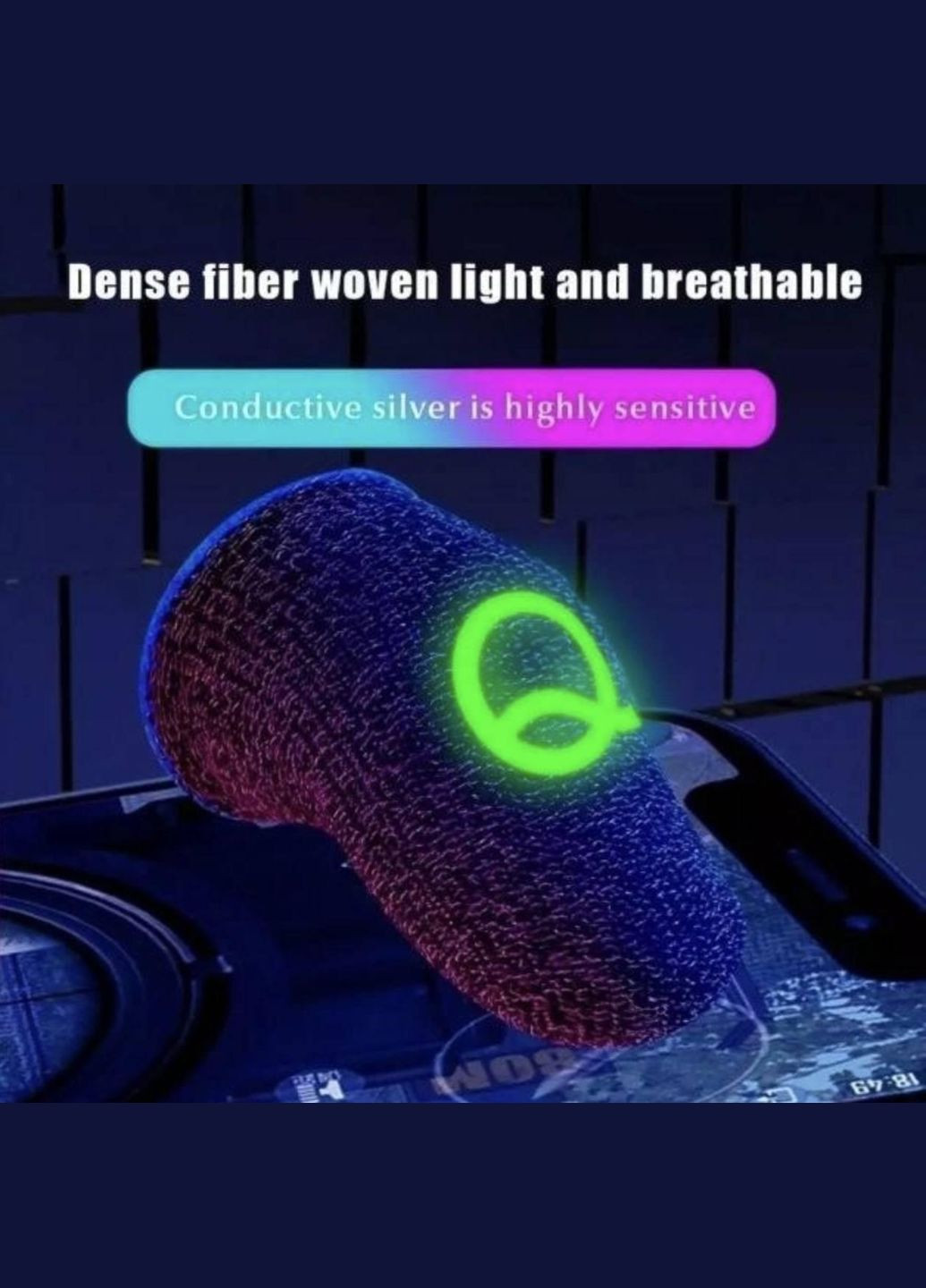 Ігрові напальчники сенсорні з емблемою для ігор, що світиться вночі в Pubg Mobile CoD 2 шт Чорний CHOICE (318453737)