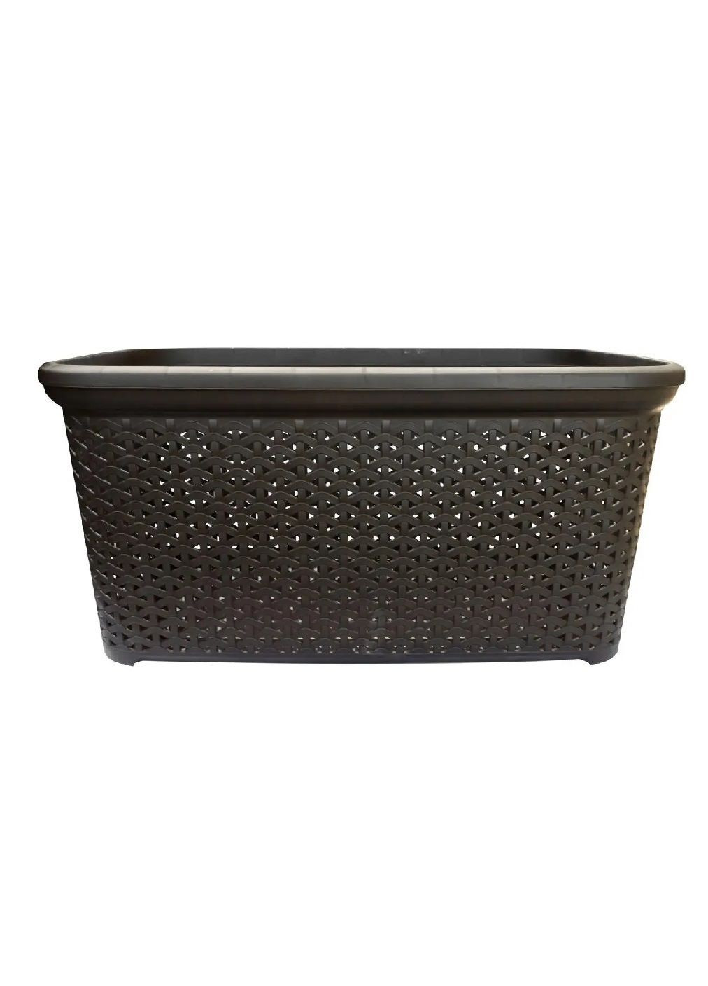 Кошик бокс поліпропіленовий без кришки з ажурним візерунком повітропроникними отворами 50 літрів (482338-Prob) Коричневий Unbranded (373518139)
