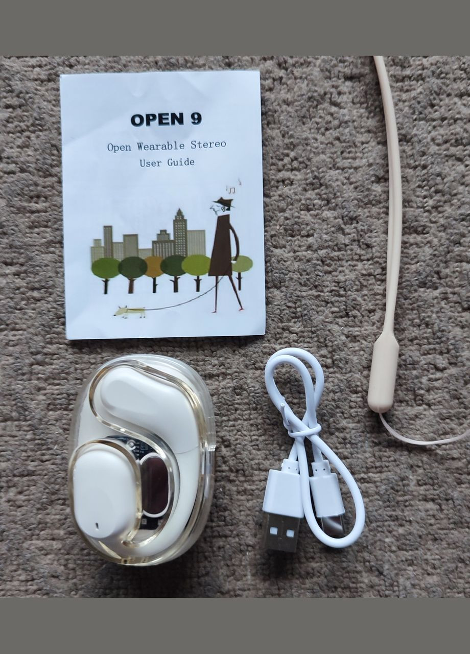 Беспроводная bluetooth гарнитура с дисплеем с зарядным отсеком Open9 No Brand (302242144)