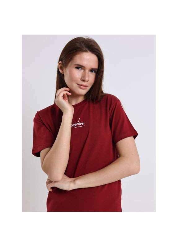 Бордова сукня-футболка з принтом, розмір одягу s, колір бордо Badger