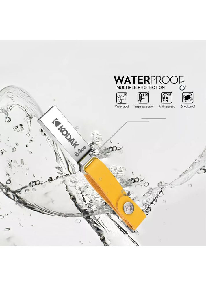 Металевий флеш-накопичувач K122 64GB, USB 2.0 з брелком Kodak (351855077)