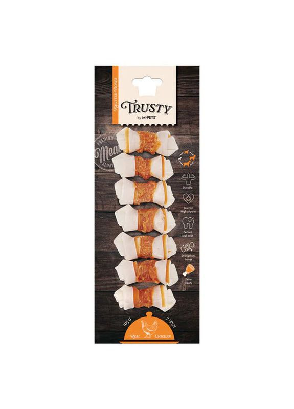 Trusty - Ласощі жувальні вузлуваті кістки з куркою для собак - 6,5 см (105 г) M-Pets (372350450)
