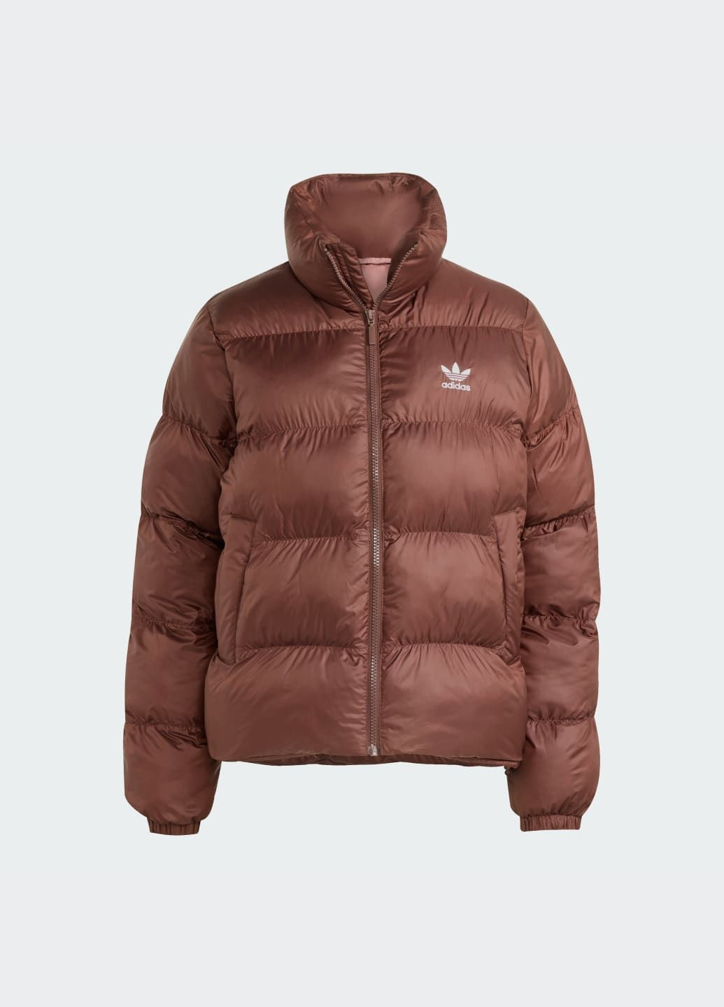 Коричнева демісезонна куртка adicolor short puffer adidas