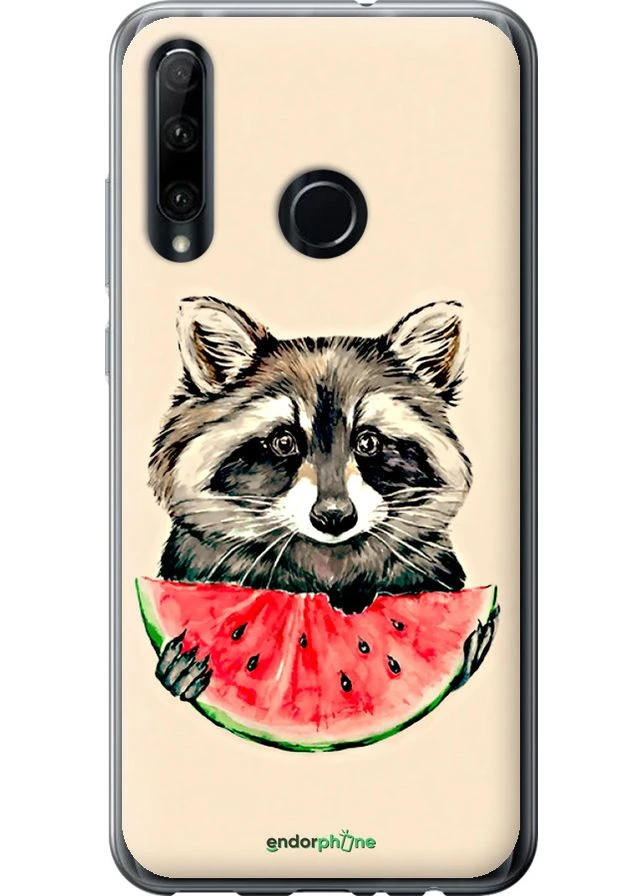 Чехол на Huawei Honor 20 Lite Енотик с арбузом "4605u-1832-70447" Endorphone (367096438)