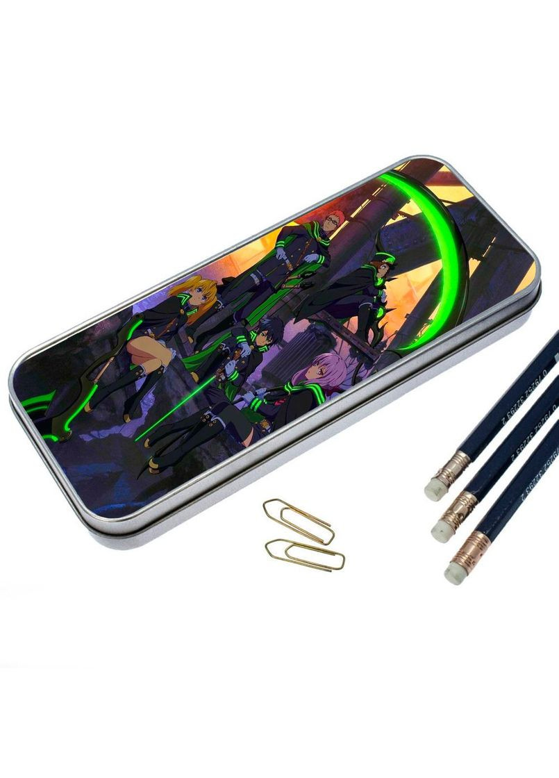 Органайзер для канцелярских принадлежностей металлический, кейс для мелочей Последний серафим #006 7*18 см Silver No Brand (309155949)