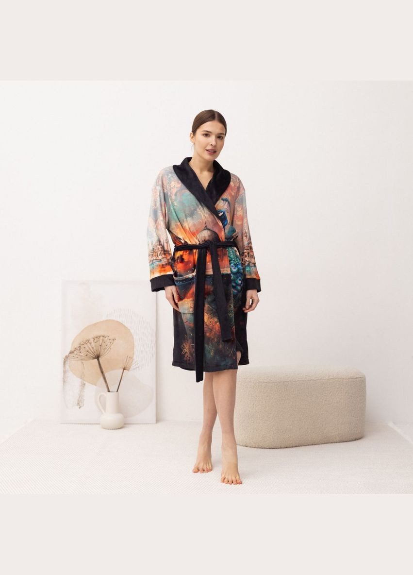 Халат женский из плюшевого велюра эксклюзивный India 18345 FlexDress (364789497)