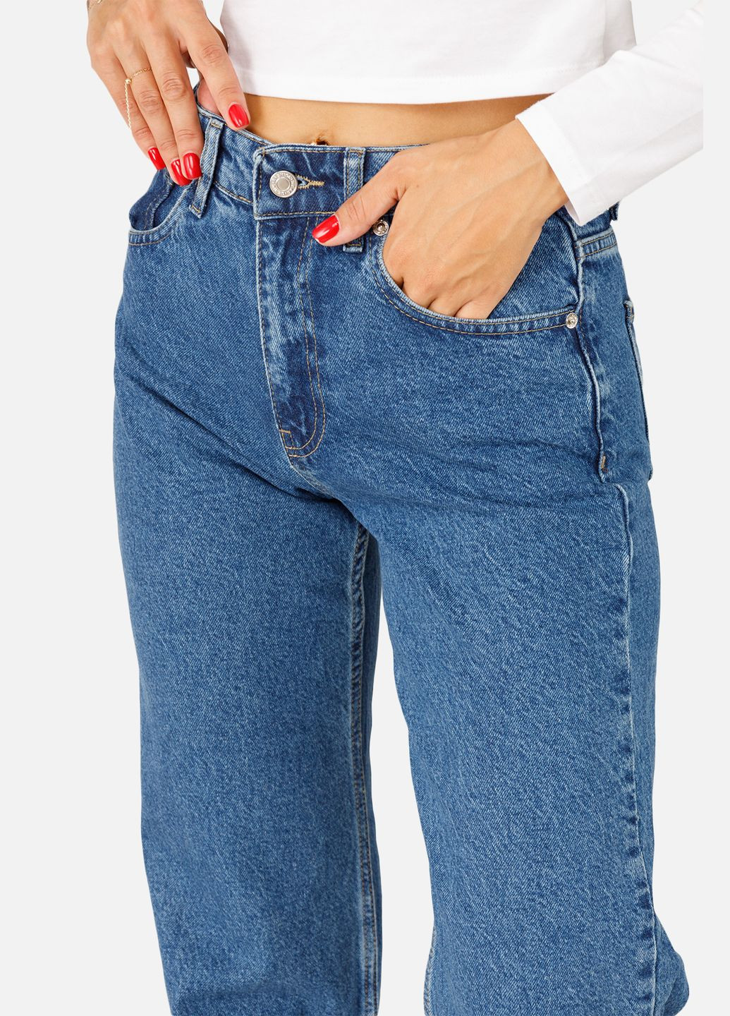 Жіночі джинси straight колір темно-синій CB-00257328 Yuki - (309000605)