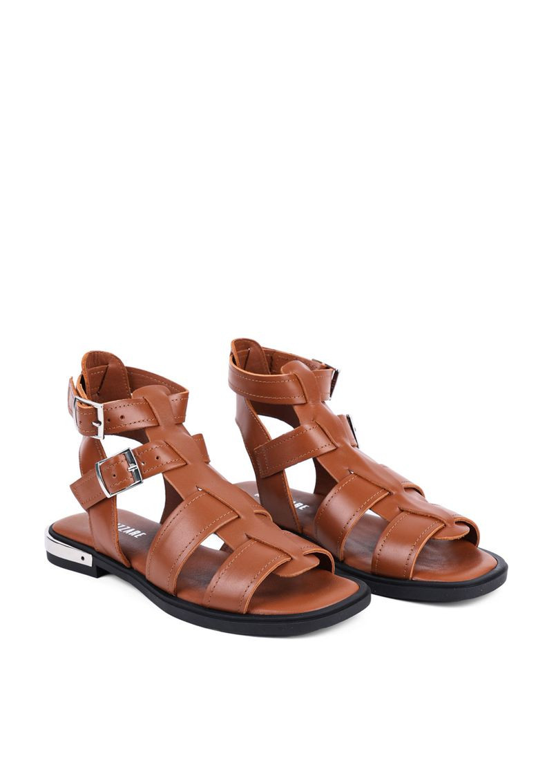 Коричневые женские сандалии 414-25-061 коричневый кожа Attizzare