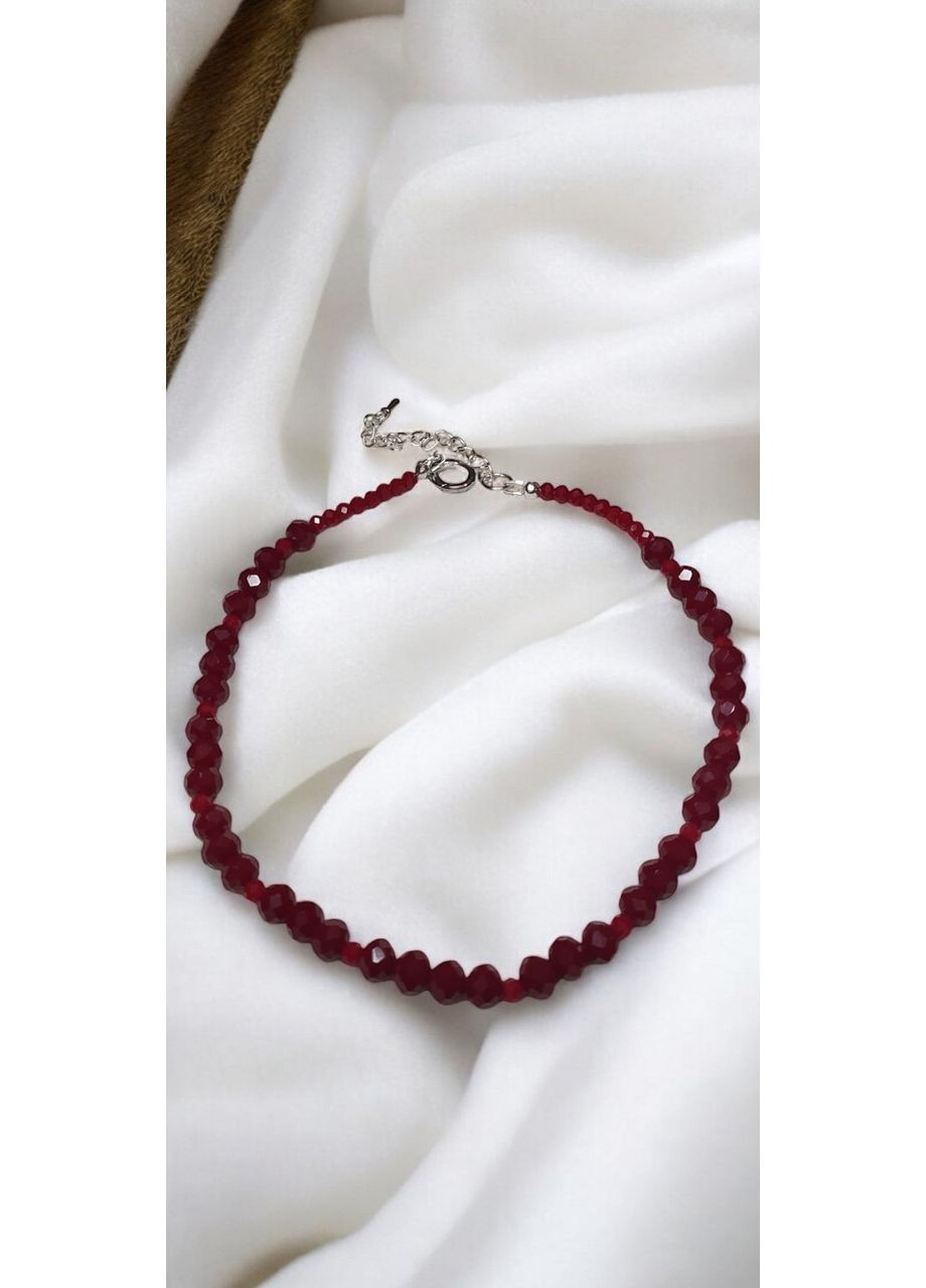 Набір прикрас із з червоних скляних намистин ронделів різного розміру від 3 мм до 8 мм No Brand (362577170)